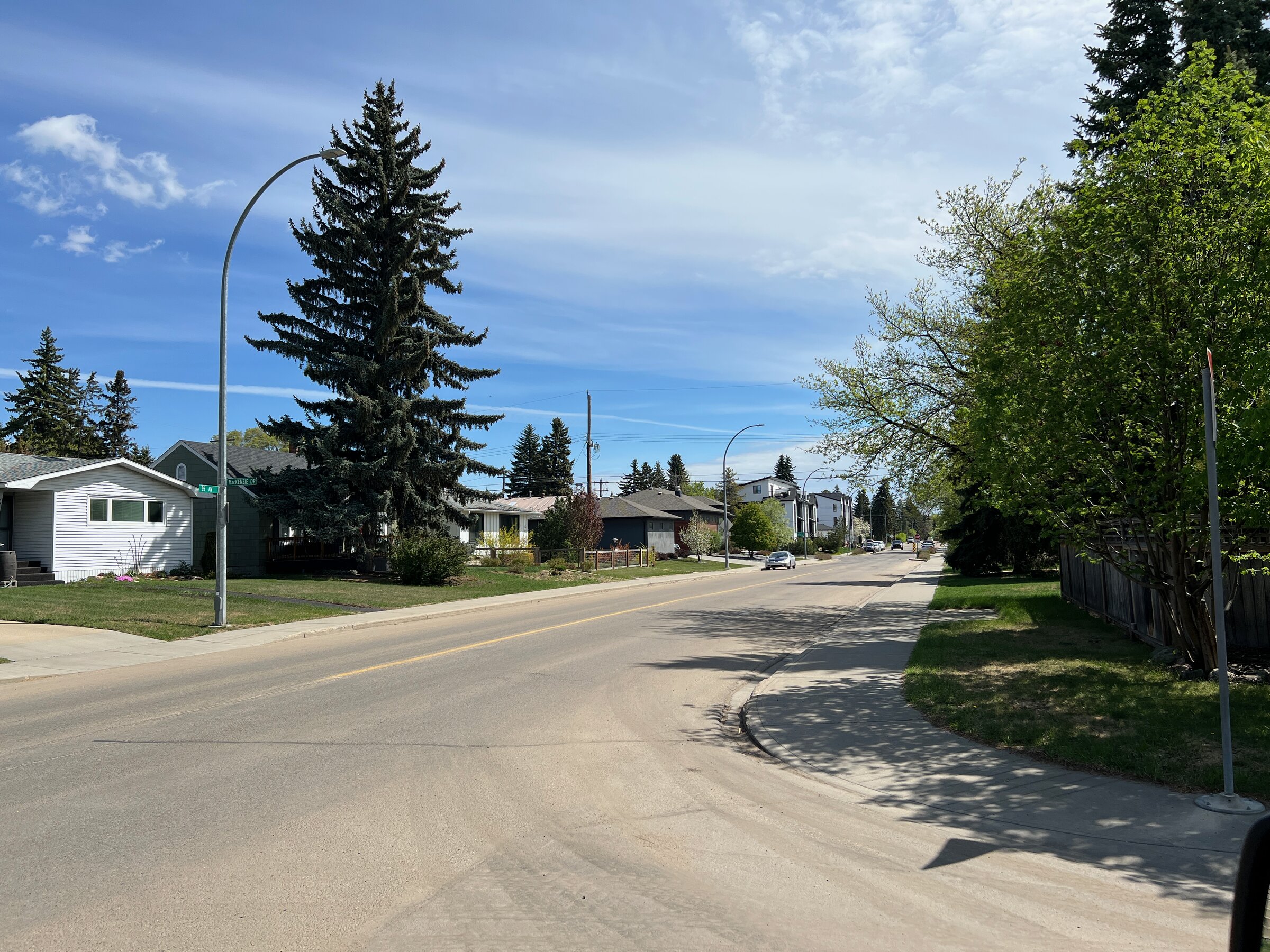 Homes for sale in Crestwood, Edmonton: a tree-lined residential street in a mature west-end neighbourhood